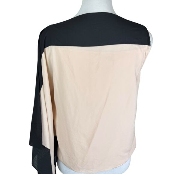 Robert Rodriguez Neutral Black Colorblock Wide Drape Sleeve Blouse - Picture 9 of 14